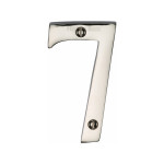 Heritage Brass Numeral 7 -  Face Fix 76mm  – Slimline font